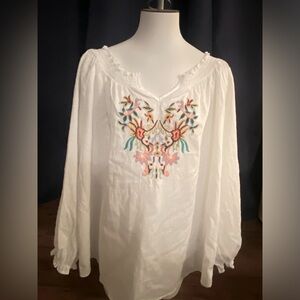 NWT Cracker Barrel Floral Peasant Shirt, 2XL